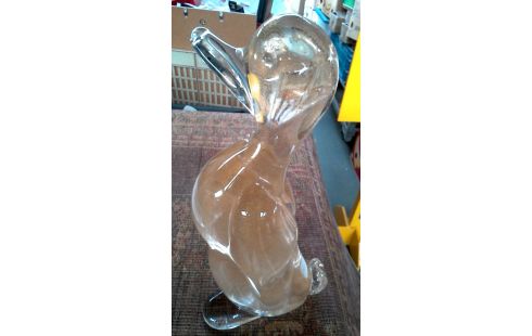 STATUETTE, , CANARD PATE DE VERRE