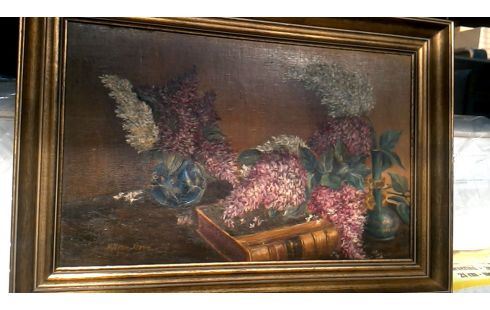 SCHILDERIJ PANEEL BLOEMEN GET H.VAN HOVE