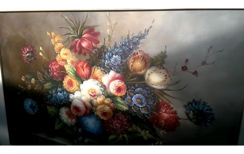 SCHILDERIJ BLOEMEN GESIGNEERD KIMBY