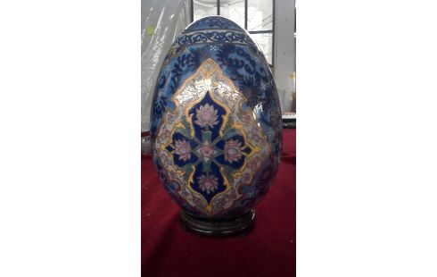 OBJET DECO, , OEUF GRAND PORCELAINE BLEUE