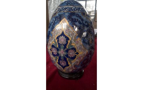 OBJET DECO, , OEUF GRAND PORCELAINE BLEUE