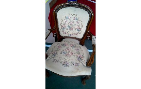 CHAISE BRANCHE BEIGE TISSU FLEUR