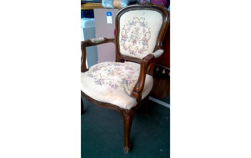 CHAISE BRANCHE BEIGE TISSU FLEUR