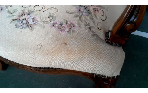 CHAISE BRANCHE BEIGE TISSU FLEUR