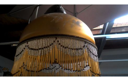 SUSPENSION ROND JAUNE GLACE