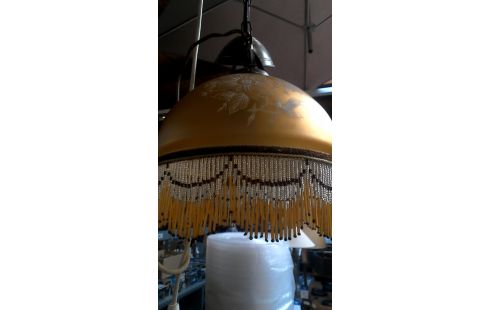 SUSPENSION ROND JAUNE GLACE