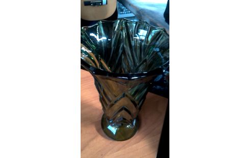 VASE VERTE GLACE VINTAGE
