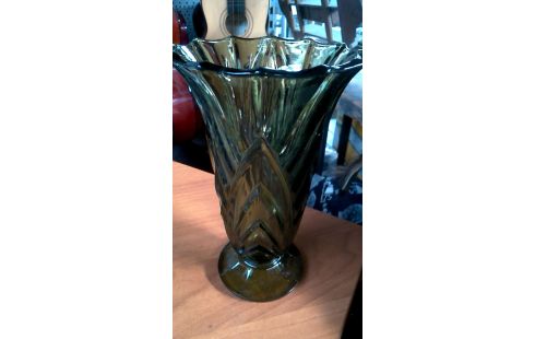 VASE VERTE GLACE VINTAGE