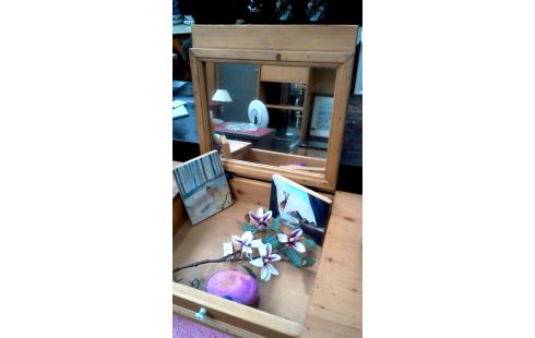 BUREAU, , COMMODE PIN MIROIR A ABATTANTS