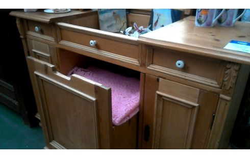 BUREAU, , COMMODE PIN MIROIR A ABATTANTS