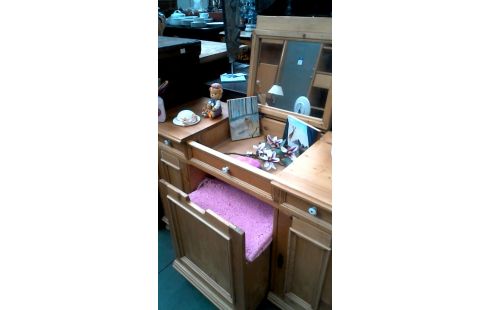 BUREAU, , COMMODE PIN MIROIR A ABATTANTS