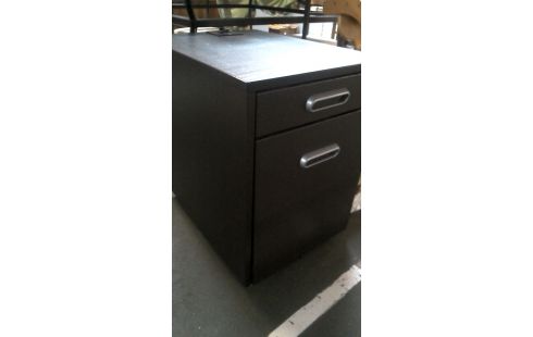 CAISSON DE BUREAU FONCE BRUN 2 TIROIRS