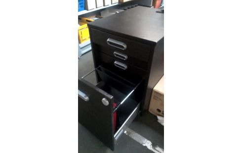 CAISSON DE BUREAU FONCE BRUN 2 TIROIRS