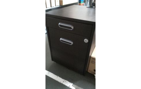 CAISSON DE BUREAU FONCE BRUN 2 TIROIRS