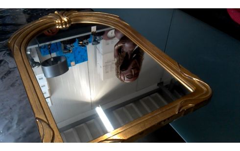 MIROIR, , CADRE DORE STYLE ART NOUVEAU