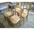 4 CHAISES BOIS PAILLEES