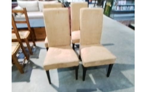 4 CHAISES SUEDINE MARRON