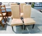4 CHAISES SUEDINE MARRON