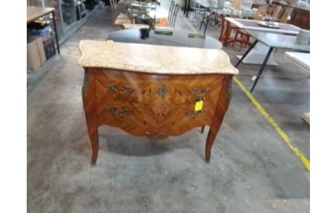COMMODE 2 TIROIRS STYLE LOUIS XV DESSUS MARBRE