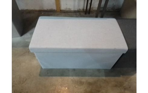 POUF COFFRE DOUBLE TISSU GRIS