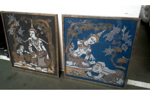 PEINTURE SUR SOIE ORIENTAL L UNITE