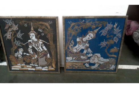 PEINTURE SUR SOIE ORIENTAL L UNITE