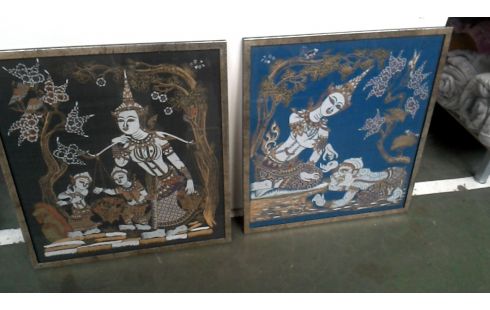 PEINTURE SUR SOIE ORIENTAL L UNITE