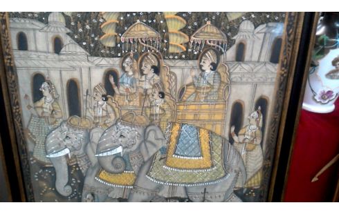 PEINTURE SUR SOIE ORIENTAL