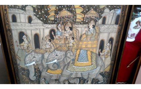 PEINTURE SUR SOIE ORIENTAL