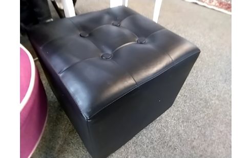 POUF SIMILICUIR NOIR