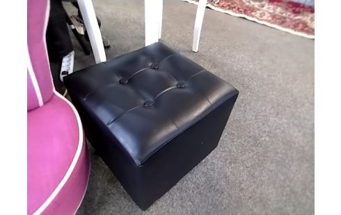 POUF SIMILICUIR NOIR