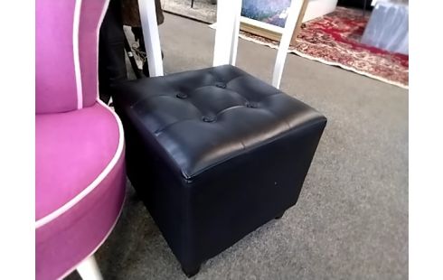 POUF SIMILICUIR NOIR