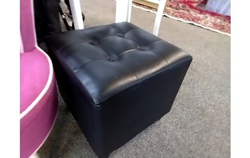 POUF SIMILICUIR NOIR