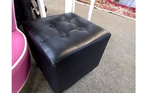 POUF SIMILICUIR NOIR