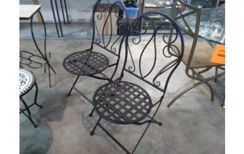 CHAISES EXTERIEUR MÉTAL LA PAIRE