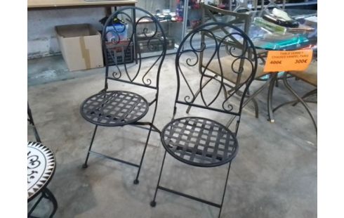 CHAISES EXTERIEUR MÉTAL LA PAIRE