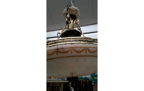 LÁMPARA DE TECHO ITALIANO COBRE ALABASTRO