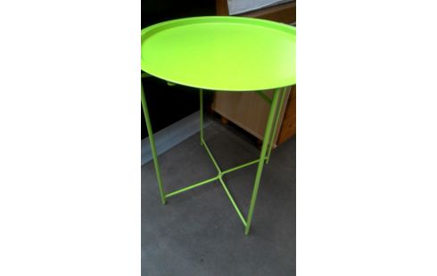 MESA AUXILIAR VERDE REDONDO PLEGABLE