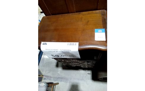 RANGEMENT 3 TIROIRS +NICHE ET TABLETTE