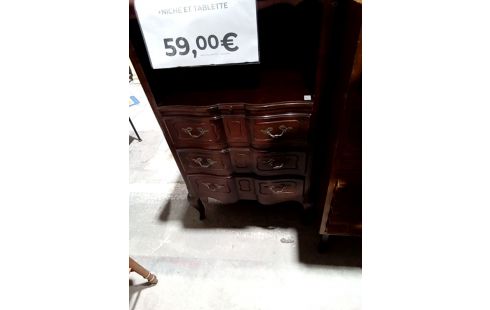 RANGEMENT 3 TIROIRS +NICHE ET TABLETTE