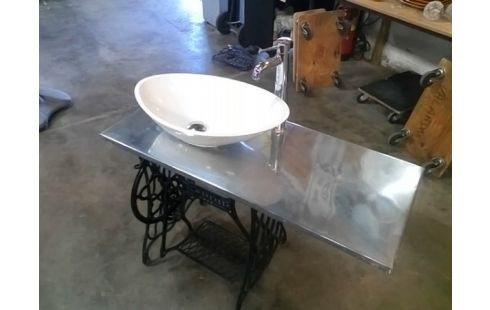 LAVABO PIED FONTE AVEC MITIGEUR