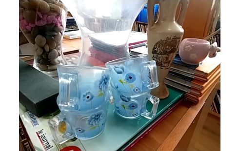 TASSE FLEURS BLEUES lot de 4