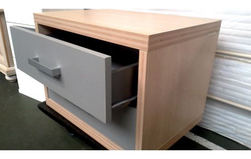 NACHTTISCH, , HOLZ LOOK GRAU 2 SCHUBLADEN