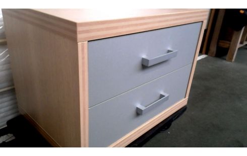 NACHTTISCH, , HOLZ LOOK GRAU 2 SCHUBLADEN