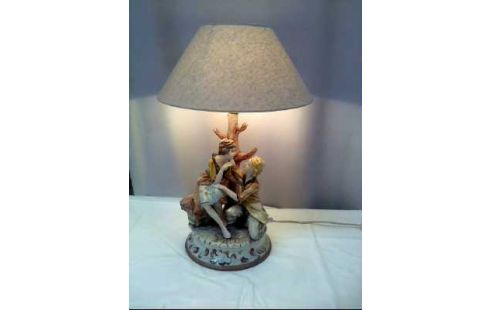 TISCHLAMPE KERAMIK 2-FIGUREN VINTAGE