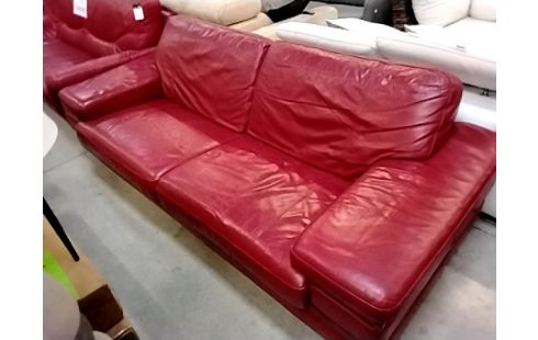 CANAPE CUIR ROUGE