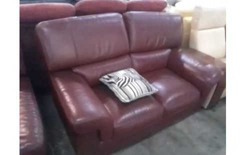 CANAPE CUIR ROUGE 3 PLACES