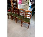 LOT DE 4 CHAISES TISSU VERT