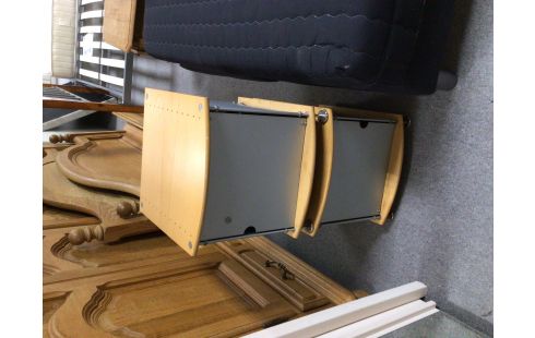 CHEVET COULEUR HETRE GRIS LA PAIRE