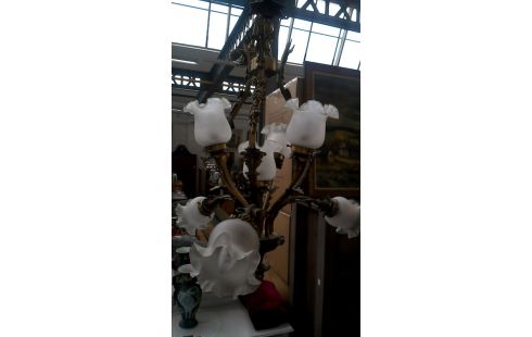 LÁMPARA DE TECHO RAMA, , OPALINA HIELO